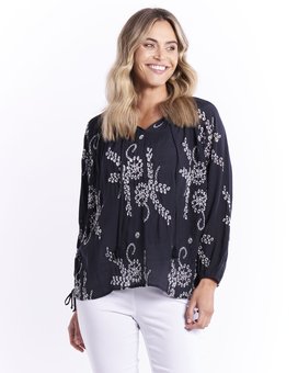 Betty Basics - Embroidery Blouse-tops-Mhor
