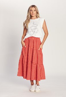 The Others - The Gingham Asymmetrical Skirt-bottoms-Mhor