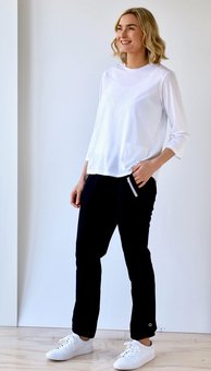White On Black - Zip Trackies-bottoms-Mhor