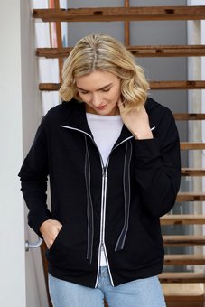 White On Black - Zip Jacket-tops-Mhor