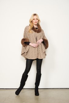 Holmes & Fallon - Chevron Poncho-tops-Mhor