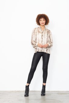 Caju - Snake Print Blouse-tops-Mhor