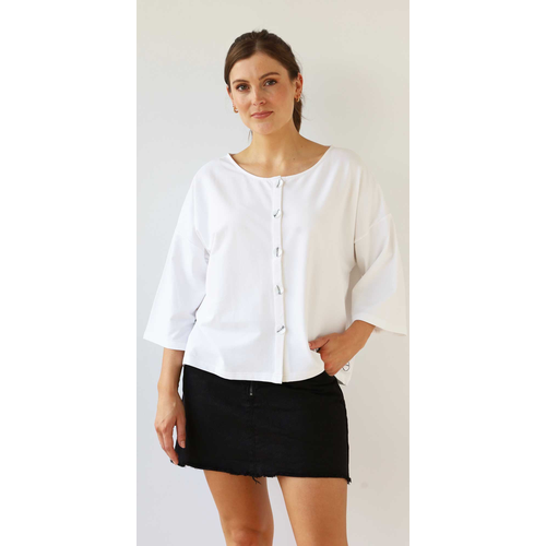 White On Black - Button Jacket