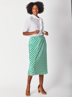 Luna Sky- Green Check Skirt-bottoms-Mhor