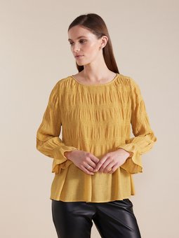 Marco Polo - L/S Pleated Top-tops-Mhor