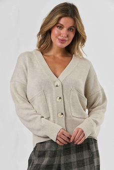 Naturals-Button Cardi-tops-Mhor