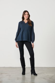Holmes & Fallon-Half Rib Knit Top-tops-Mhor