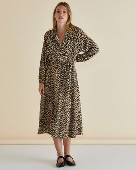 Betty Basics-Lisa Leopard Shirt Dress-brands-Mhor