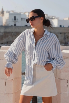 By Rosa-Connection Blue Shirt-tops-Mhor
