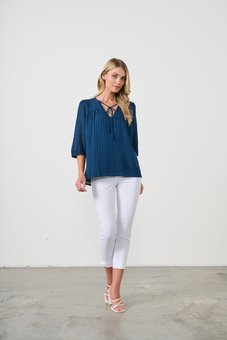 Holmes & Fallon-Seersucker Blouse-tops-Mhor