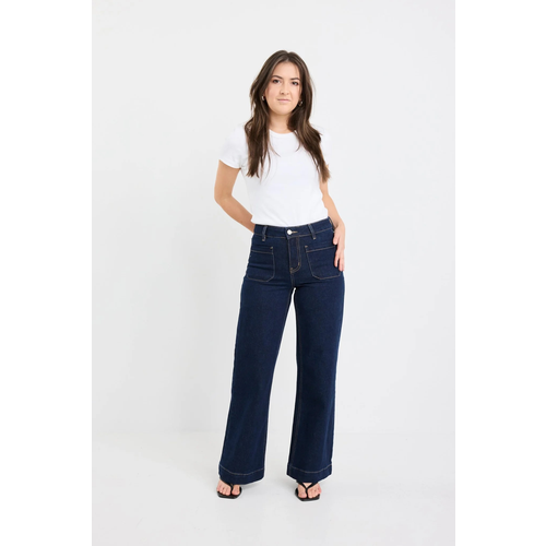 Among The Brave-Zoey Indigo Petite Wide Leg Jeans
