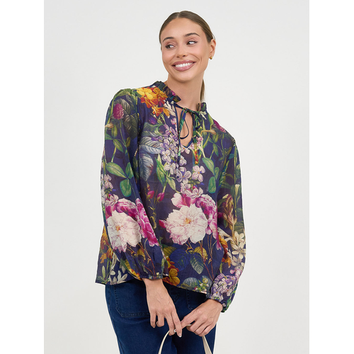 Liberty Rose-Tie Neck Top