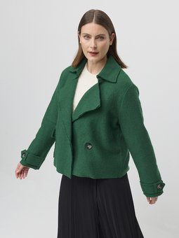 Marco Polo-Cropped Boiled Wool Jacket-tops-Mhor
