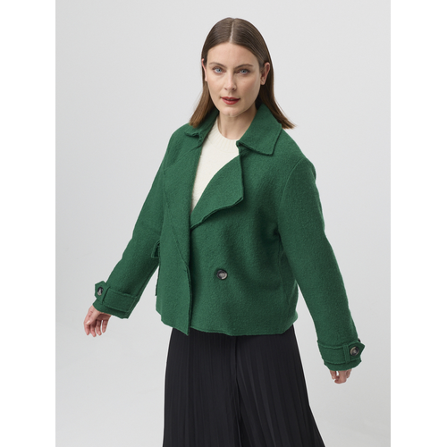 Marco Polo-Cropped Boiled Wool Jacket