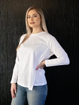 White On Black-Side BTN Crew-tops-Mhor