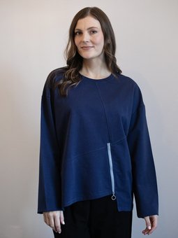 White On Black-Zip Front Sweat-tops-Mhor