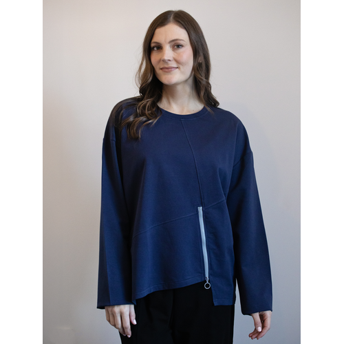 White On Black-Zip Front Sweat