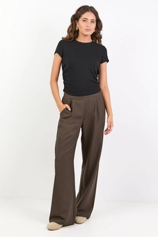 Among The Brave-Instinctive Dark Chocolate Wide Leg Pants-bottoms-Mhor