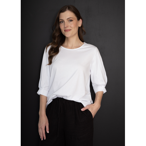 White On Black-Pleat Sleeve