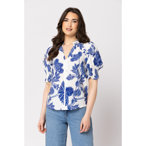 Seeking Lola-Blue Lotus Blouse