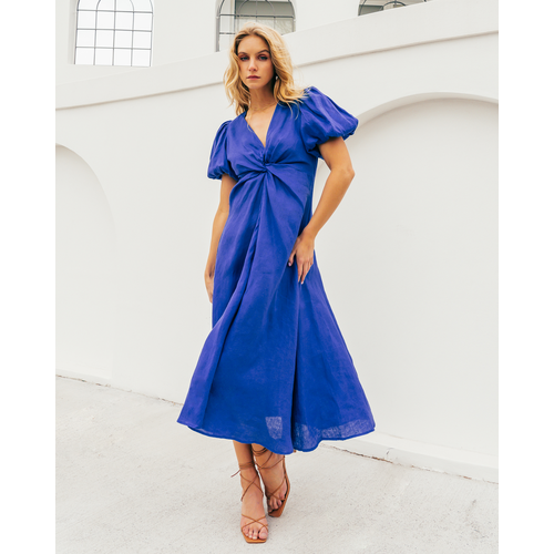 White Closet Cobalt Linen Dress BrandsWhite Closet Mhor White