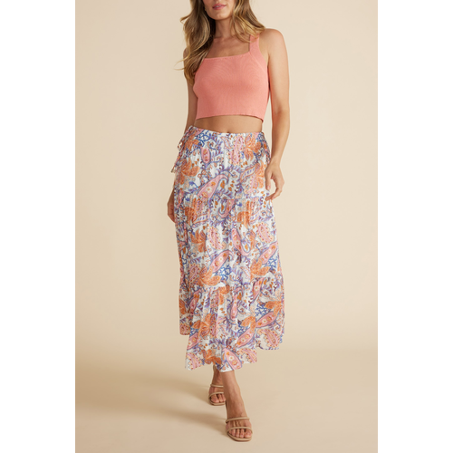 Mink Pink - Celestia Tiered Midi Skirt